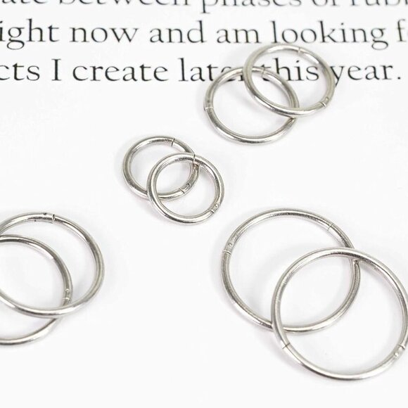 4Pairs 18G Surgical Steel Hinged Clicker Nose Rings - Hypoallergenic and Stylish - Picture 5 of 6